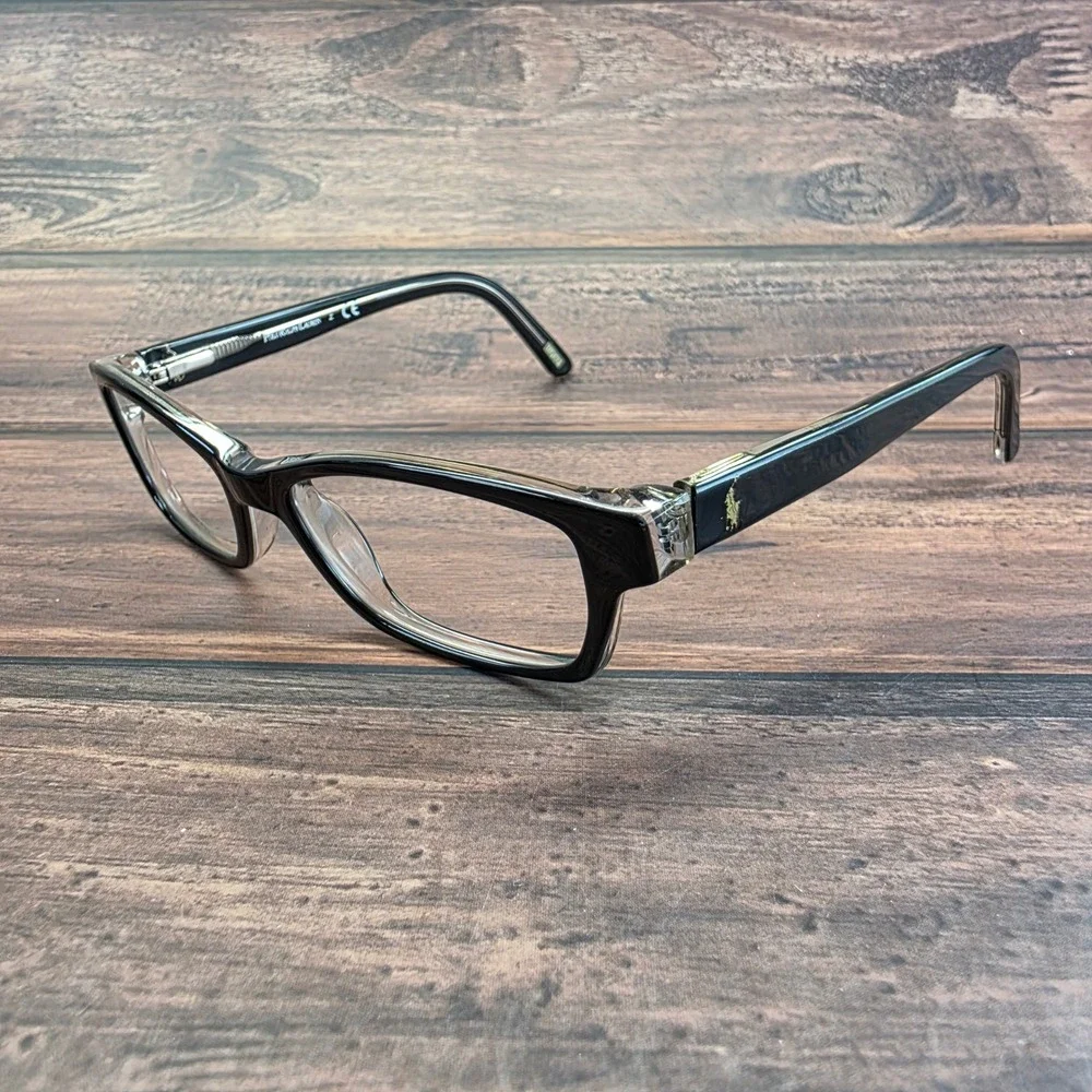 Polo Ralph Lauren 8518 541‎ Black Clear Rectangle Eyeglass Frames 46-15-125